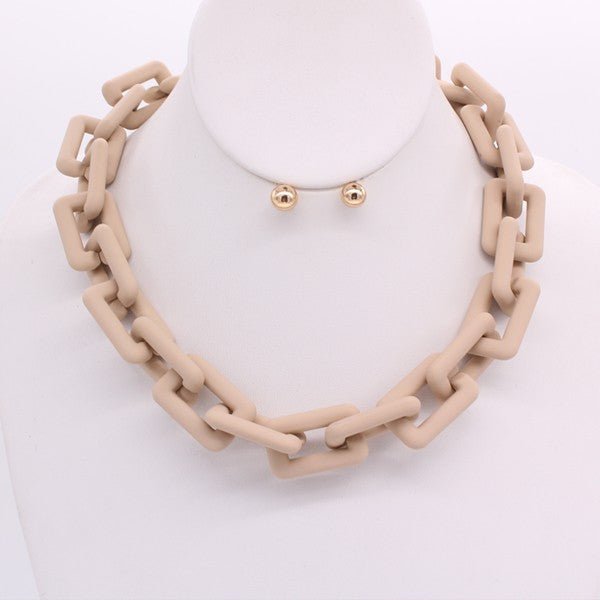 MATTE CHAIN NECKLACE SET - p3 Boutique