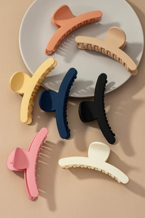 Matte finish curve shape jumbo hair claw clip - p3 Boutique
