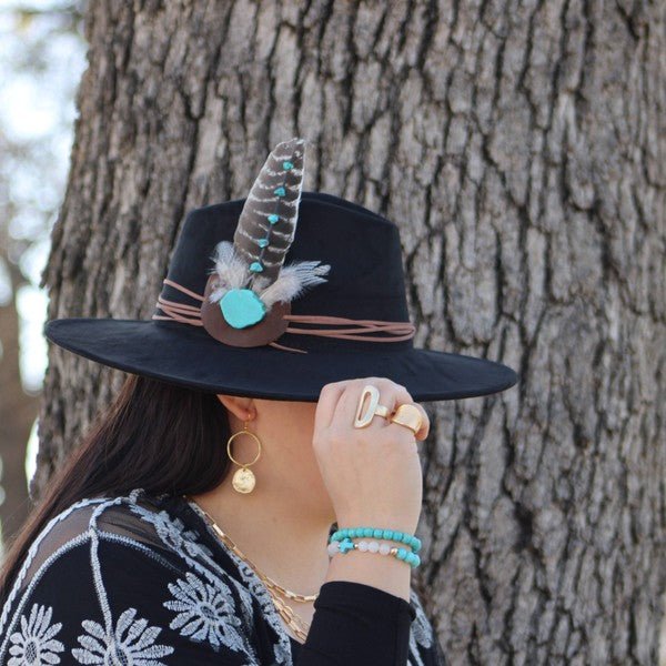 Matte Gold Hoop Earrings with Coin Dangle - p3 Boutique