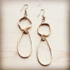 Matte Gold Hoop Earrings with Oval Hoop Dangle - p3 Boutique