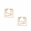 MINIMAL GOLD SQUARE CUT OUT EARRINGS - p3 Boutique