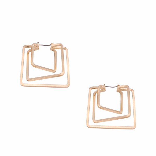 MINIMAL GOLD SQUARE CUT OUT EARRINGS - p3 Boutique