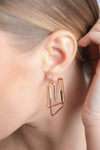 MINIMAL GOLD SQUARE CUT OUT EARRINGS - p3 Boutique