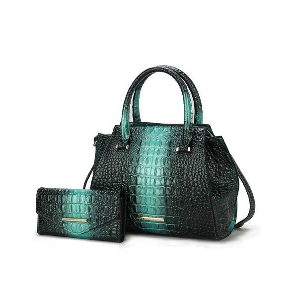 MKF Bently Croc - Embossed Tote & Wallet Set - p3 Boutique