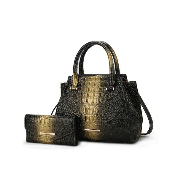 MKF Bently Croc - Embossed Tote & Wallet Set - p3 Boutique