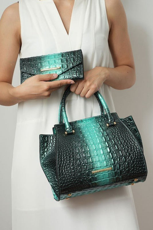 MKF Bently Croc - Embossed Tote & Wallet Set - p3 Boutique