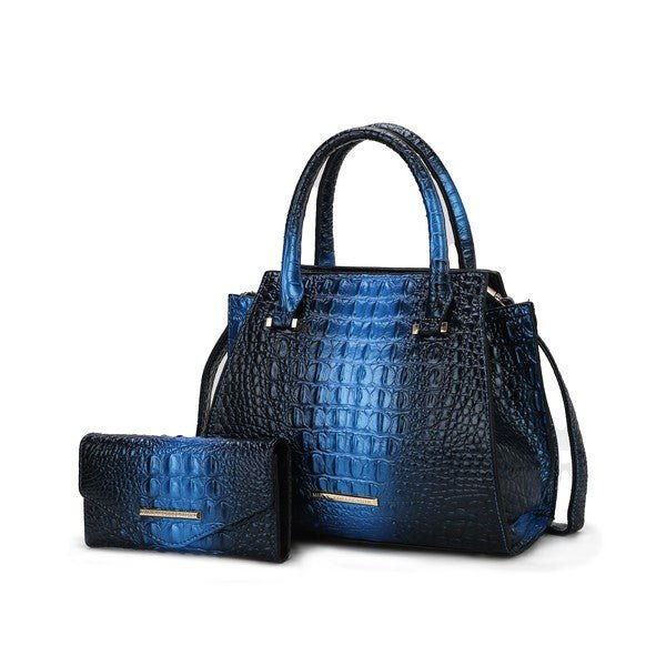 MKF Bently Croc - Embossed Tote & Wallet Set - p3 Boutique