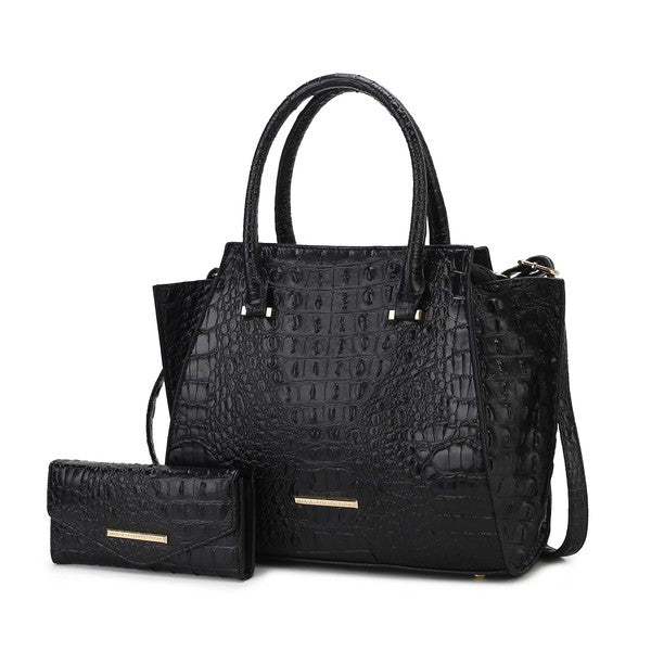 MKF Collection Viridiana Croc - Embossed Tote Bag - p3 Boutique