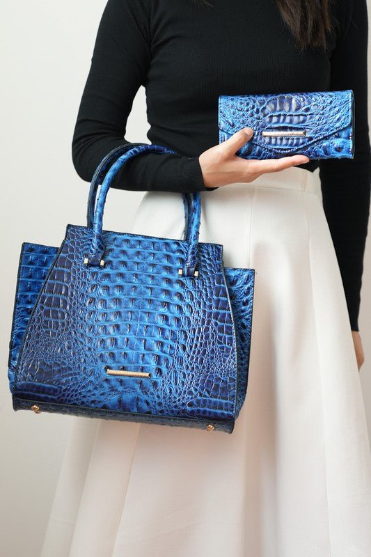 MKF Collection Viridiana Croc - Embossed Tote Bag - p3 Boutique