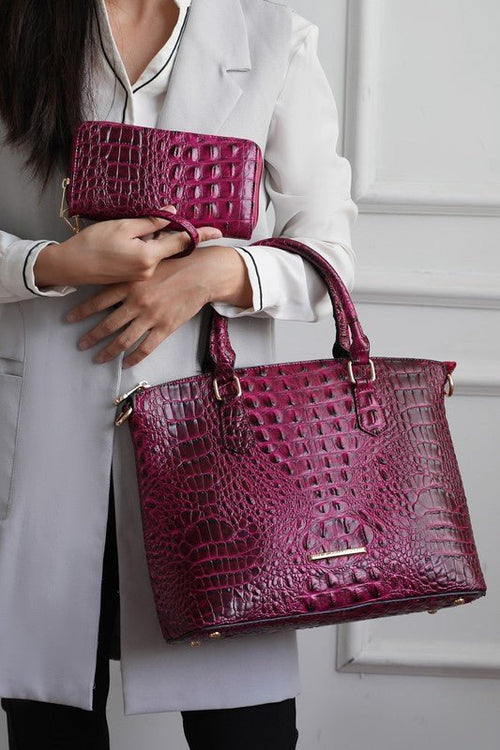 MKF Liora Croc Embossed Tote and Set by Mia K - p3 Boutique