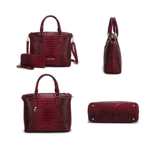 MKF Liora Croc Embossed Tote and Set by Mia K - p3 Boutique