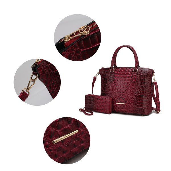 MKF Liora Croc Embossed Tote and Set by Mia K - p3 Boutique