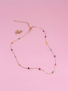 MULTI COLORED BEAD CHARM NECKLACE SET - p3 Boutique