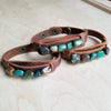 Narrow Cuff with African Turquoise Chunks - p3 Boutique