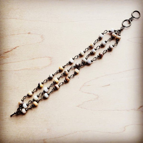 'Natural Agate triple strand bracelet - p3 Boutique