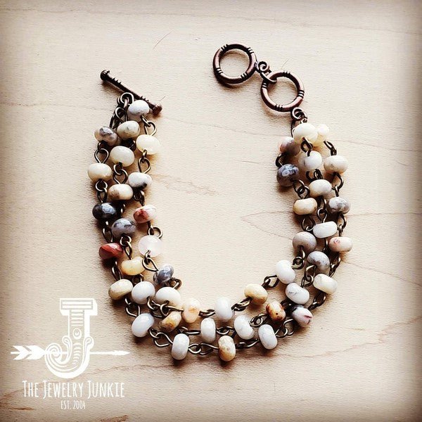 'Natural Agate triple strand bracelet - p3 Boutique
