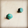 Natural Green Turquoise Stud Earrings - p3 Boutique