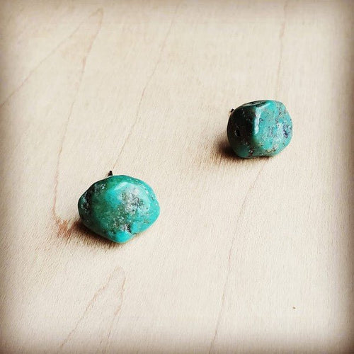 Natural Green Turquoise Stud Earrings - p3 Boutique
