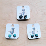Natural Green Turquoise Stud Earrings - p3 Boutique