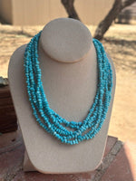 Navajo Kingman Turquoise Beaded Necklace 18 inch - p3 Boutique