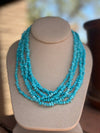 Navajo Kingman Turquoise Beaded Necklace 18 inch - p3 Boutique