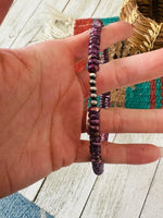 Navajo Purple Spiny & Sterling Silver Beaded Wrap - p3 Boutique