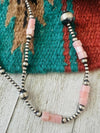 Navajo Queen Pink Conch & Sterling Silver Beaded L - p3 Boutique