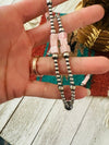 Navajo Queen Pink Conch & Sterling Silver Beaded L - p3 Boutique