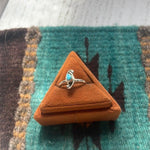 Navajo Single Stone Turquoise & Stamped Sterling S - p3 Boutique