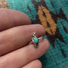 Navajo Single Stone Turquoise & Stamped Sterling S - p3 Boutique