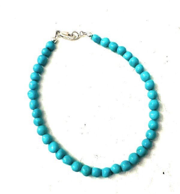 Navajo Sterling Silver and Turquoise Beaded Brace - p3 Boutique