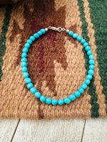 Navajo Sterling Silver and Turquoise Beaded Brace - p3 Boutique