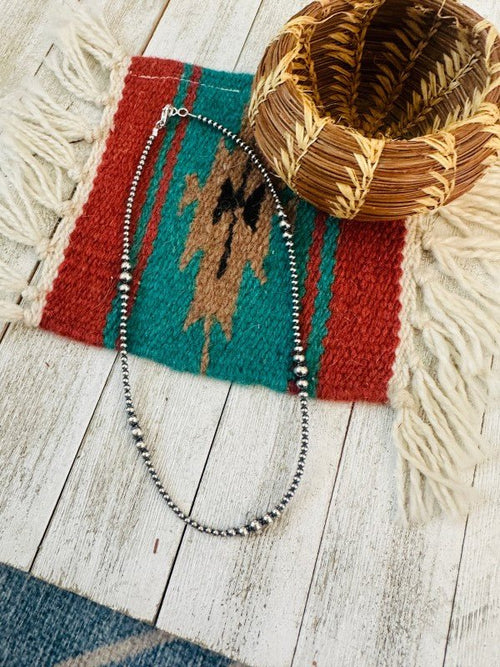 Navajo Sterling Silver Pearl Beaded 18” Necklace - p3 Boutique