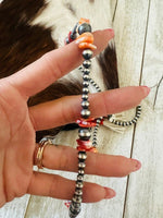 Navajo Sterling Silver & Spiny Oyster Beaded 24” N - p3 Boutique