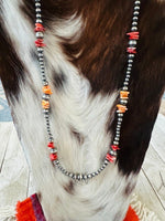 Navajo Sterling Silver & Spiny Oyster Beaded 24” N - p3 Boutique