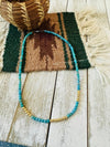Navajo Turquoise & Gold Beaded 18” Necklace - p3 Boutique