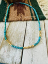 Navajo Turquoise & Gold Beaded 18” Necklace - p3 Boutique