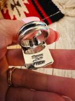 Navajo Turquoise & Sterling Silver Cross Ring Chim - p3 Boutique