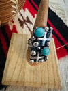Navajo Turquoise & Sterling Silver Cross Ring Chim - p3 Boutique