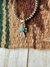 Navajo Turquoise & Sterling Silver Mini Cross Pend - p3 Boutique