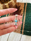 Navajo Turquoise & Sterling Silver Mini Cross Pend - p3 Boutique