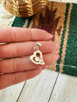 Navajo Turquoise & Sterling Silver Mini Heart Pend - p3 Boutique