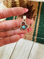 Navajo Turquoise & Sterling Silver Mini Heart Pend - p3 Boutique