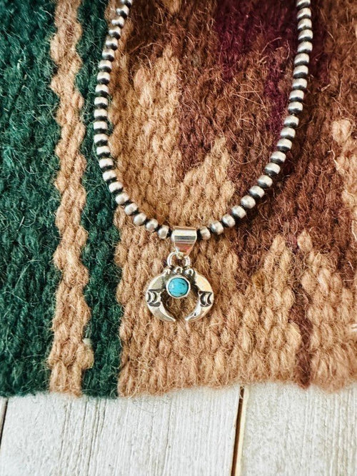 Navajo Turquoise & Sterling Silver Mini Naja Penda - p3 Boutique