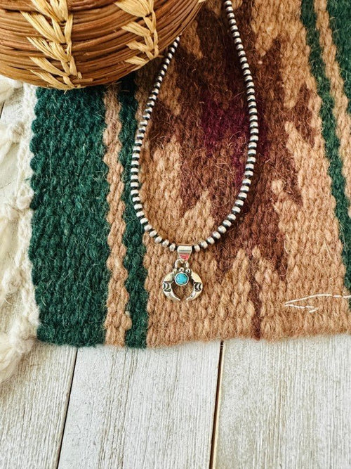 Navajo Turquoise & Sterling Silver Mini Naja Penda - p3 Boutique
