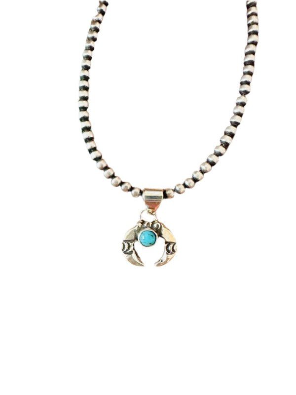 Navajo Turquoise & Sterling Silver Mini Naja Penda - p3 Boutique