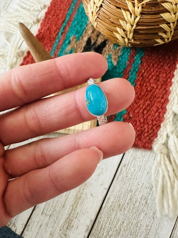 Navajo Turquoise & Sterling Silver Ring - p3 Boutique