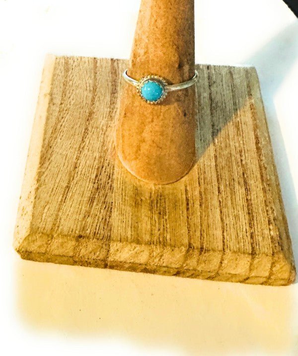 Navajo Turquoise & Sterling Silver Stacker Ring - p3 Boutique