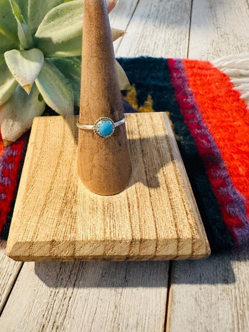 Navajo Turquoise & Sterling Silver Stacker Ring - p3 Boutique