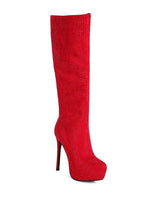Nebula Rhinestone Embellished Stiletto Calf Boots - p3 Boutique